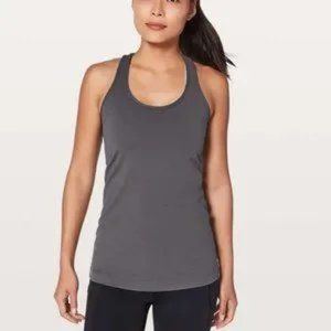 LULULEMON COOL RACERBACK MEDIUM GRAY/DARK SHADOW RARE SIZE 8
